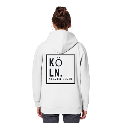 Köln Koordinaten (großer Druck auf dem Rücken) - Organic Basic Hoodie