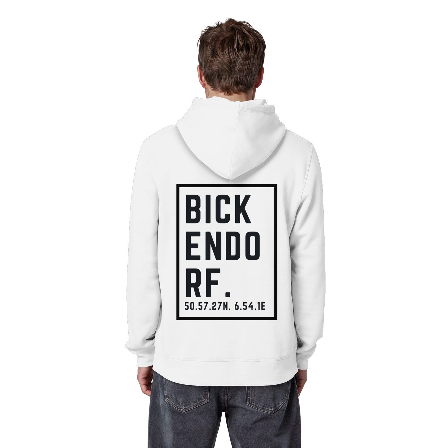 Bickendorf Koordinaten (großer Druck auf dem Rücken) - Organic Basic Hoodie