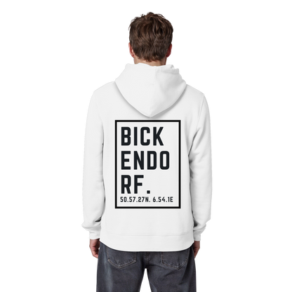 Bickendorf Koordinaten (großer Druck auf dem Rücken) - Organic Basic Hoodie