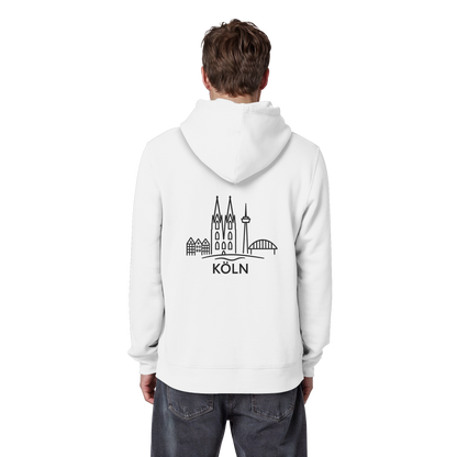 Köln Skyline (großer Druck auf dem Rücken) - Organic Basic Hoodie