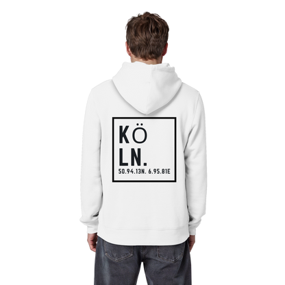 Köln Koordinaten (großer Druck auf dem Rücken) - Organic Basic Hoodie