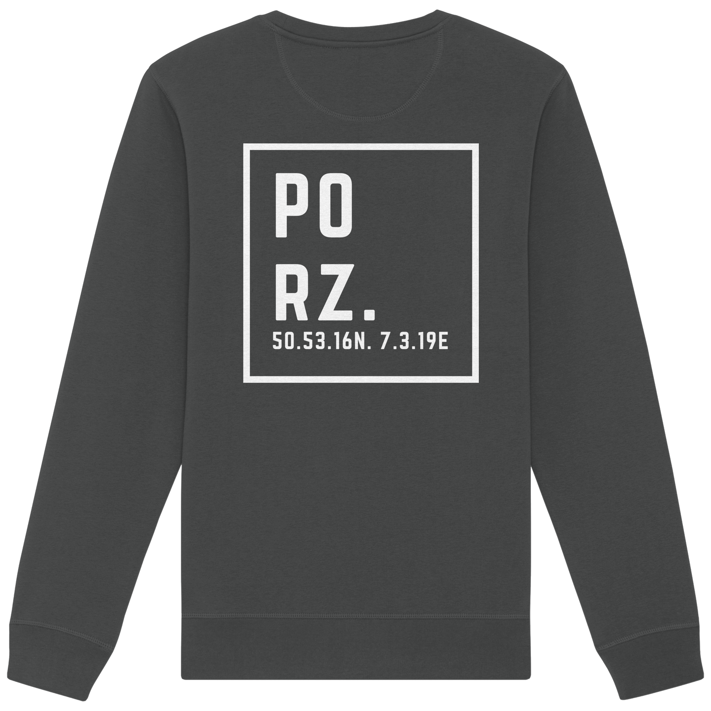 Porz Koordinaten (großer Druck Rücken) - Organic Basic Unisex Sweatshirt
