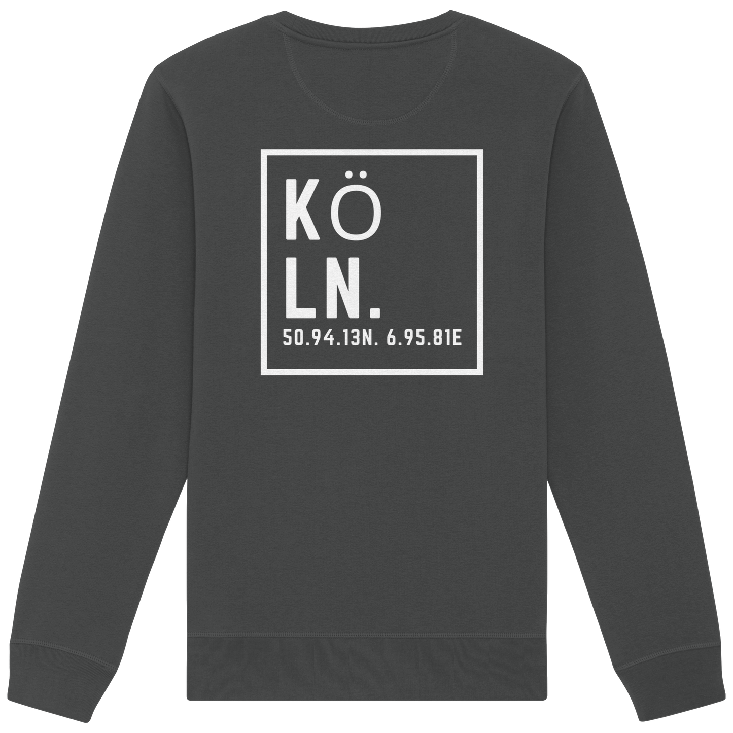 Köln Koordinaten (großer Druck auf dem Rücken) - Organic Basic Unisex Sweatshirt