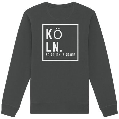 Köln Koordinaten (großer Druck auf dem Rücken) - Organic Basic Unisex Sweatshirt