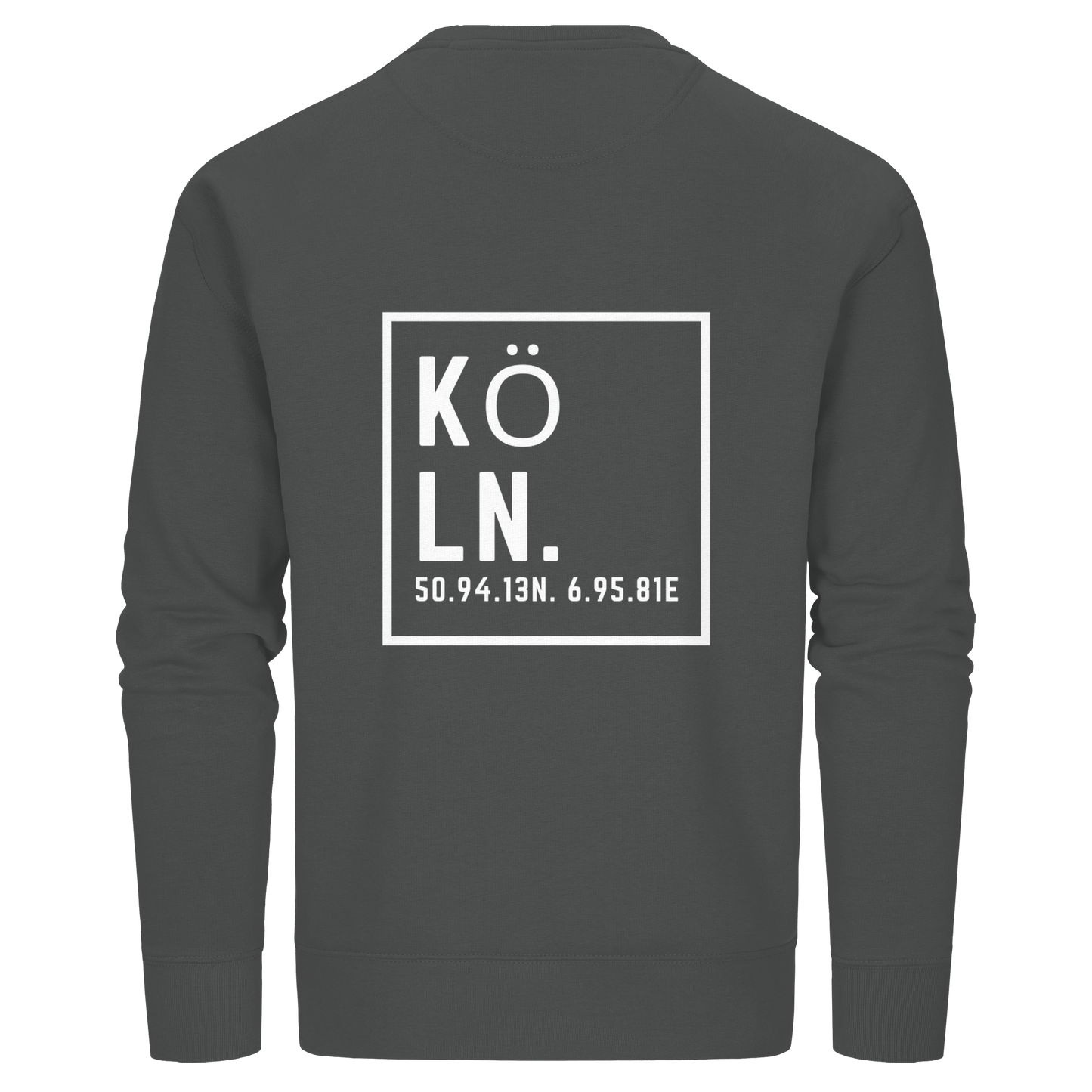 Köln Koordinaten (großer Druck auf dem Rücken) - Organic Basic Unisex Sweatshirt