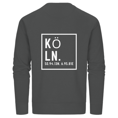 Köln Koordinaten (großer Druck auf dem Rücken) - Organic Basic Unisex Sweatshirt