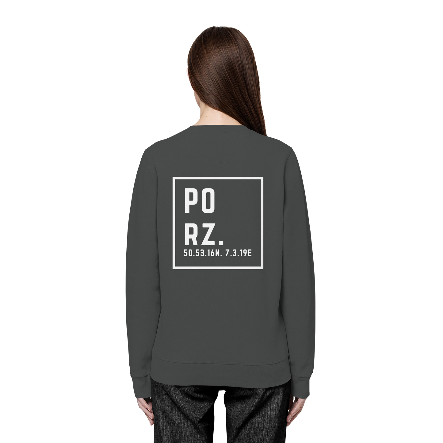 Porz Koordinaten (großer Druck Rücken) - Organic Basic Unisex Sweatshirt