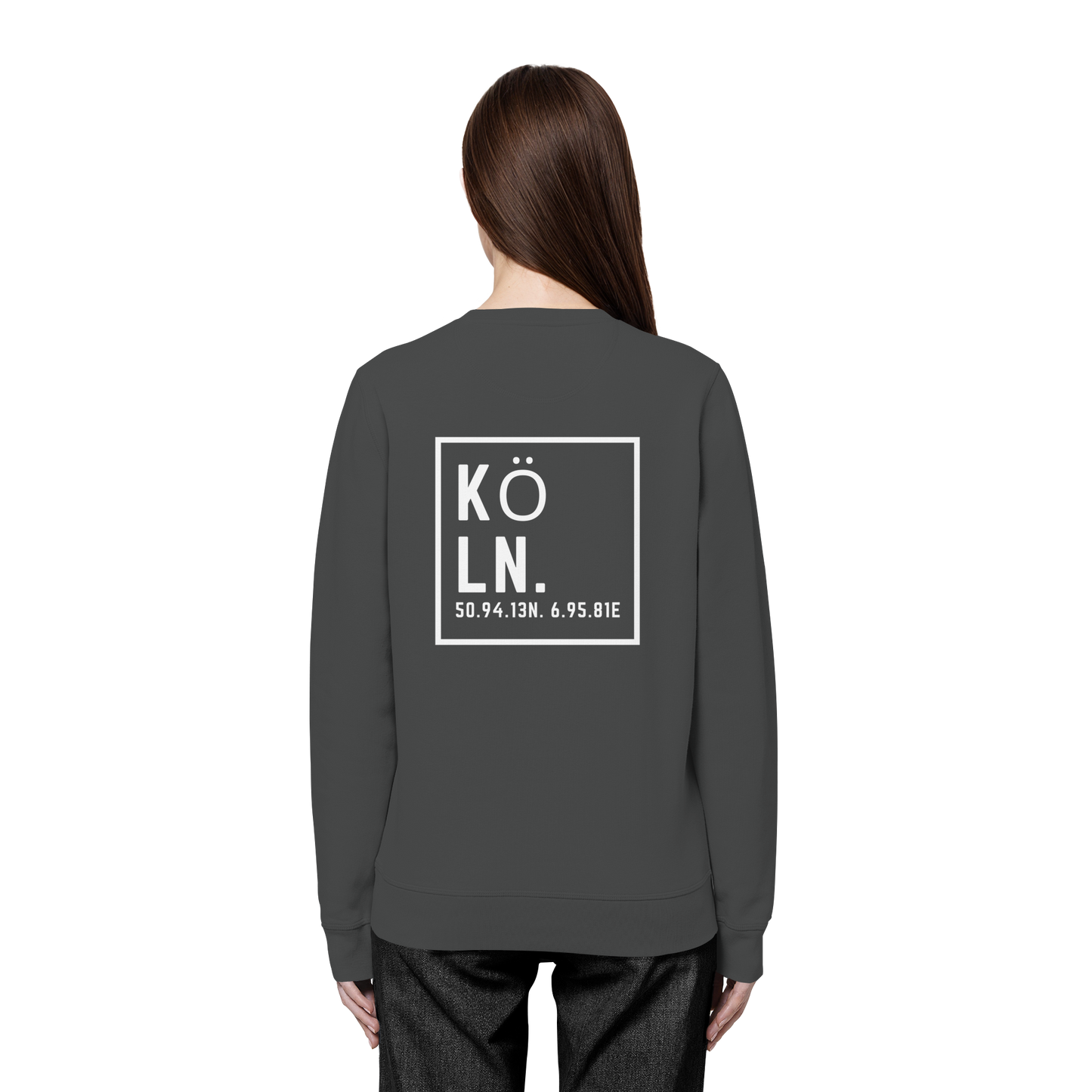 Köln Koordinaten (großer Druck auf dem Rücken) - Organic Basic Unisex Sweatshirt