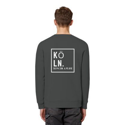 Köln Koordinaten (großer Druck auf dem Rücken) - Organic Basic Unisex Sweatshirt