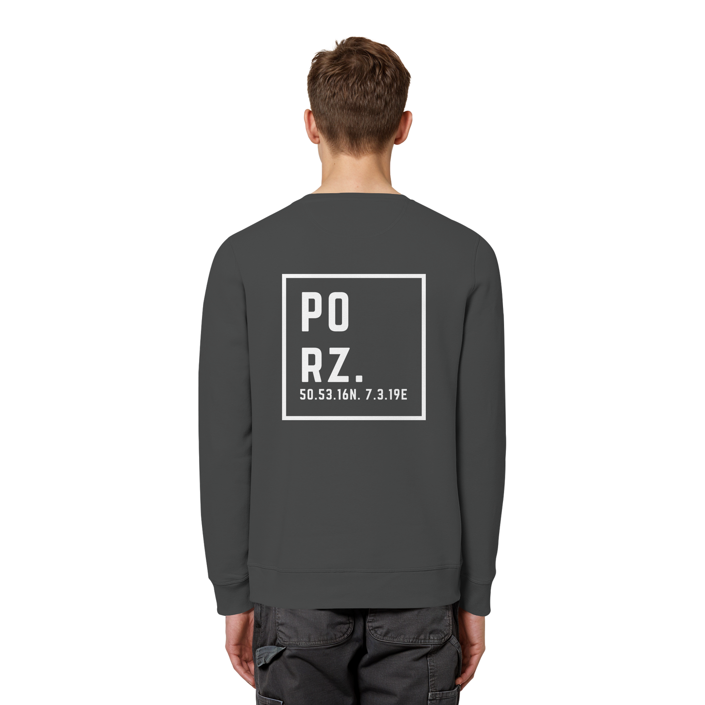 Porz Koordinaten (großer Druck Rücken) - Organic Basic Unisex Sweatshirt