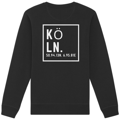 Köln Koordinaten (großer Druck auf dem Rücken) - Organic Basic Unisex Sweatshirt