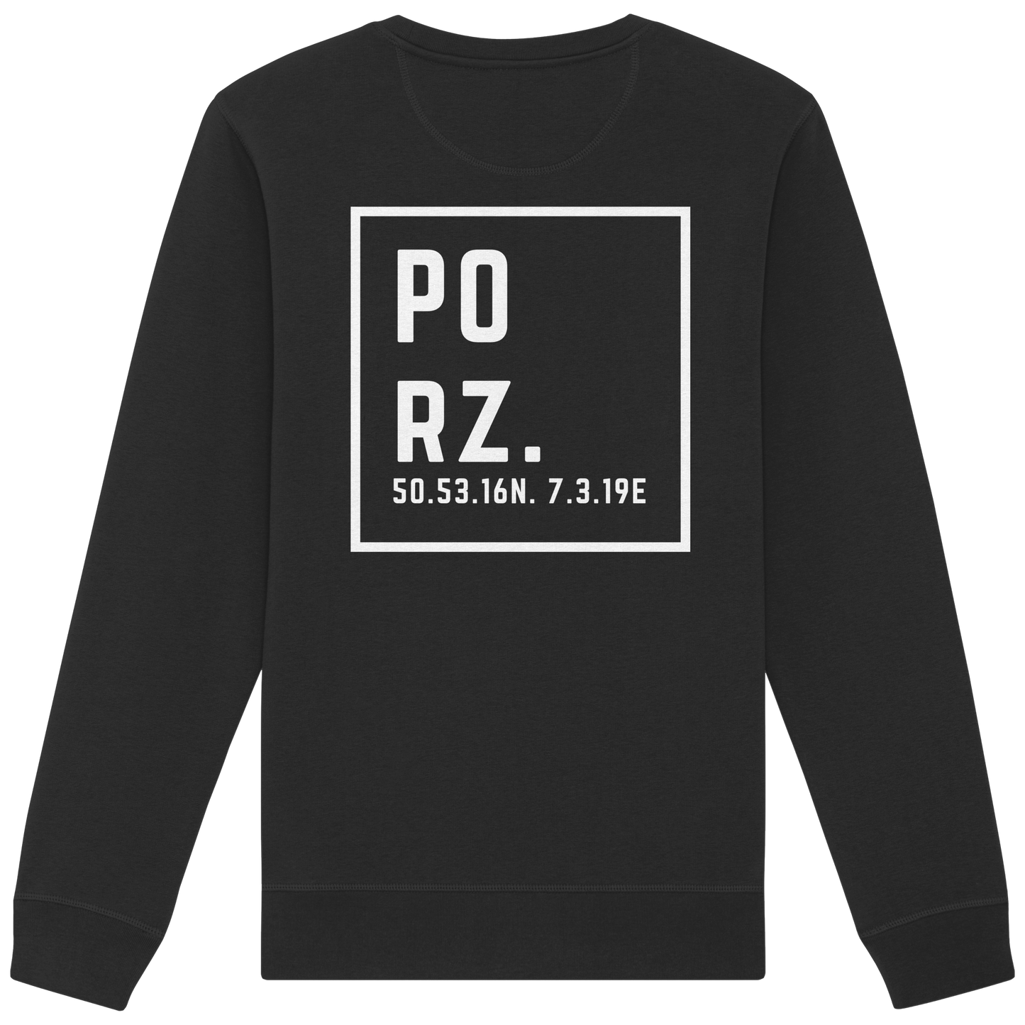 Porz Koordinaten (großer Druck Rücken) - Organic Basic Unisex Sweatshirt