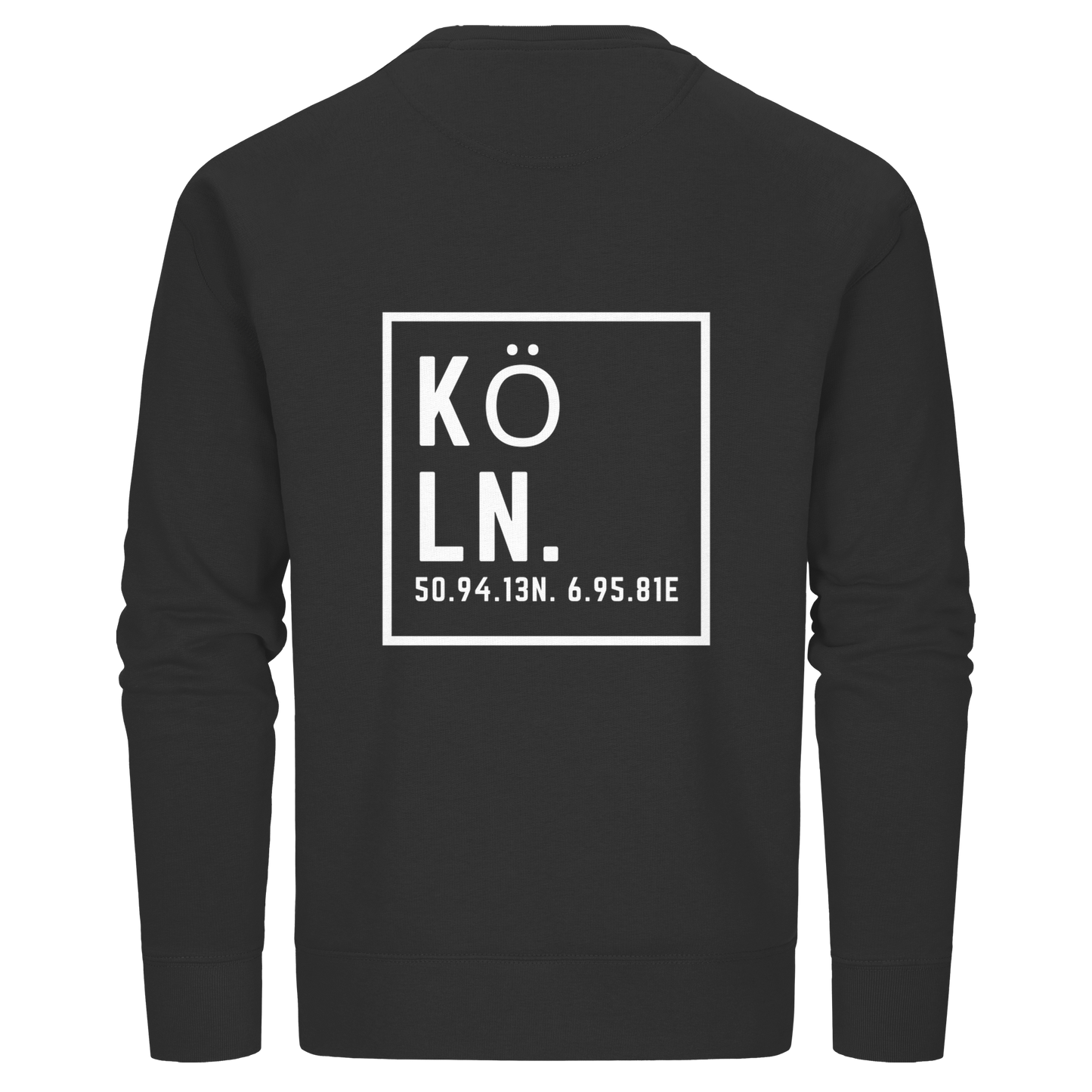 Köln Koordinaten (großer Druck auf dem Rücken) - Organic Basic Unisex Sweatshirt
