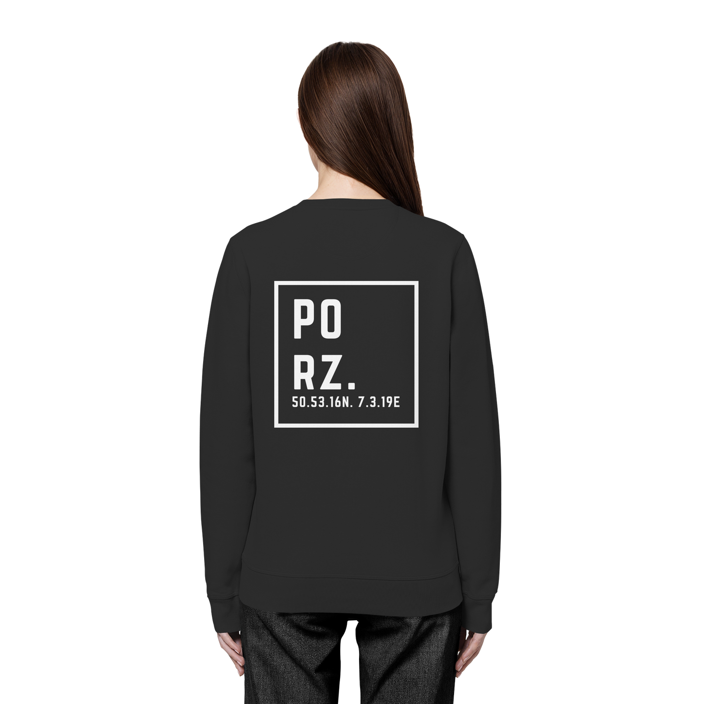 Porz Koordinaten (großer Druck Rücken) - Organic Basic Unisex Sweatshirt