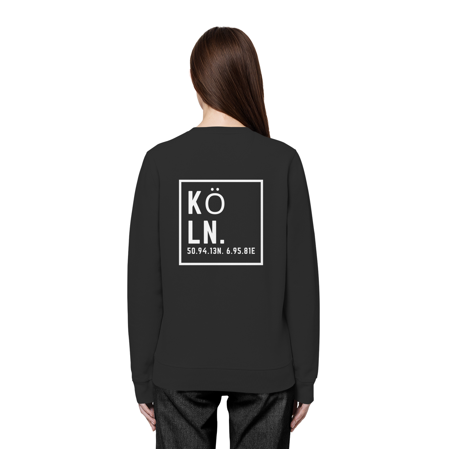 Köln Koordinaten (großer Druck auf dem Rücken) - Organic Basic Unisex Sweatshirt