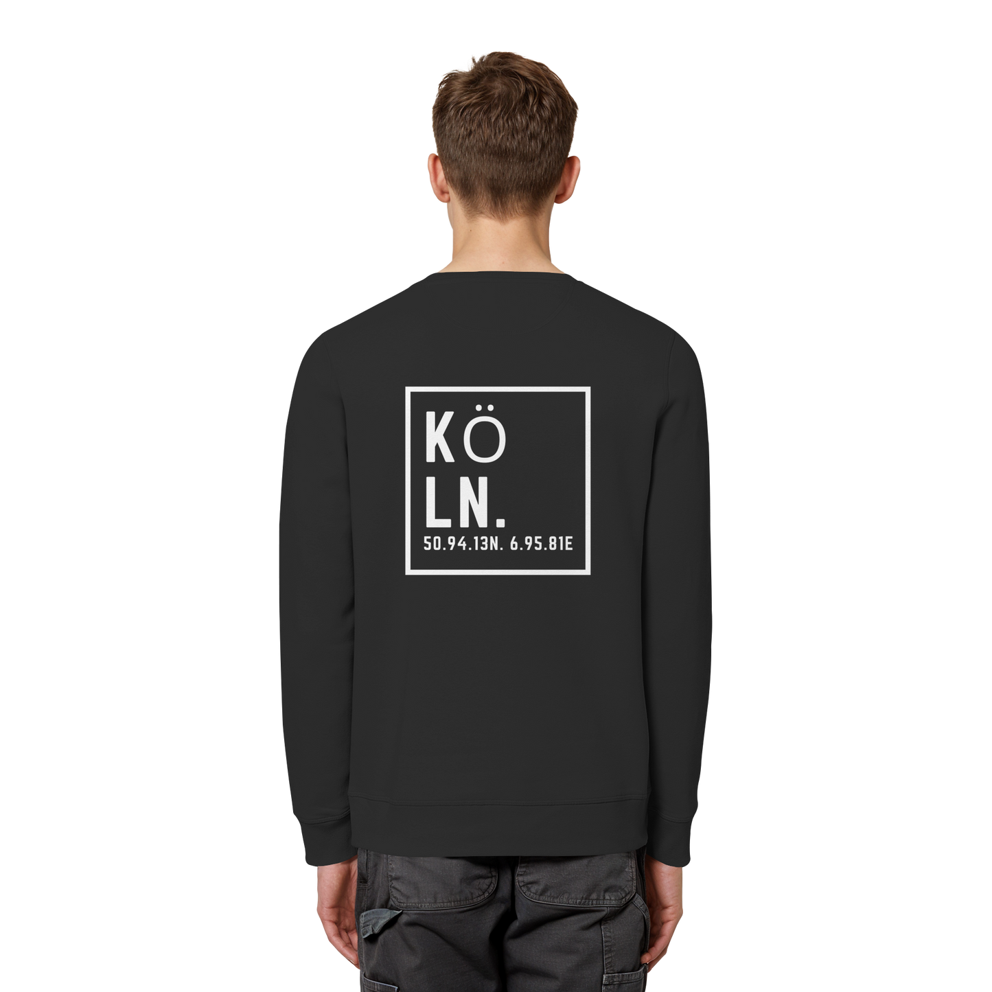 Köln Koordinaten (großer Druck auf dem Rücken) - Organic Basic Unisex Sweatshirt