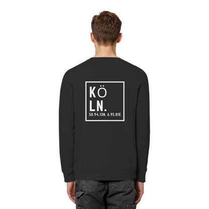 Köln Koordinaten (großer Druck auf dem Rücken) - Organic Basic Unisex Sweatshirt