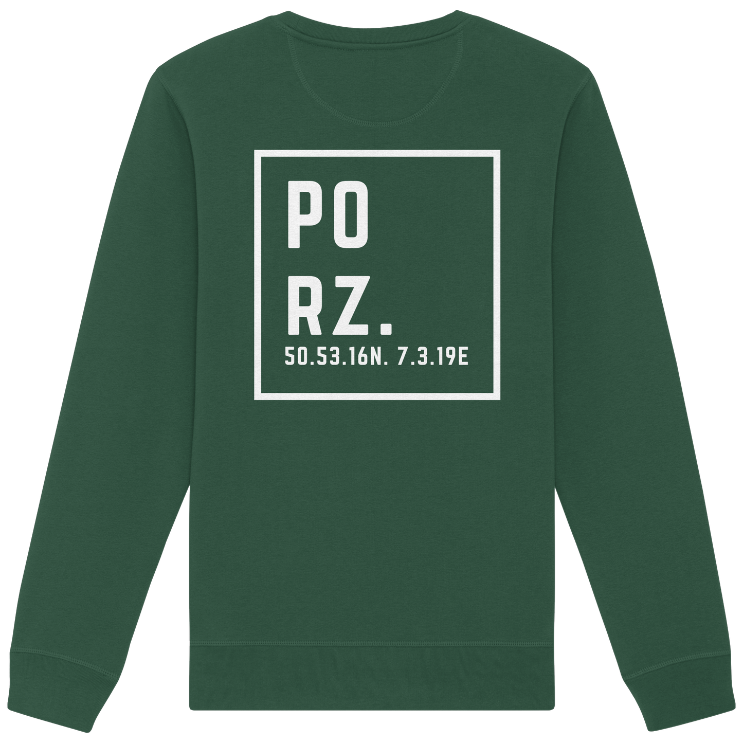Porz Koordinaten (großer Druck Rücken) - Organic Basic Unisex Sweatshirt