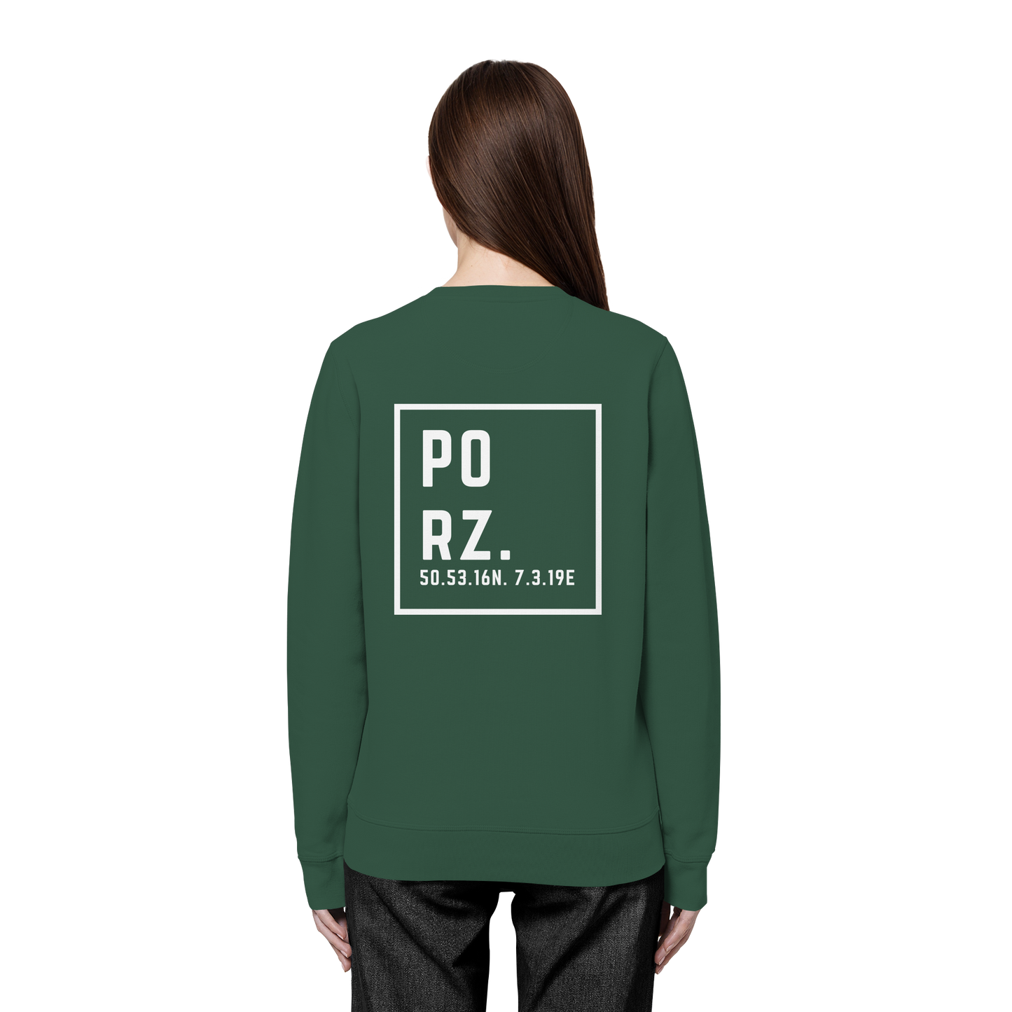 Porz Koordinaten (großer Druck Rücken) - Organic Basic Unisex Sweatshirt