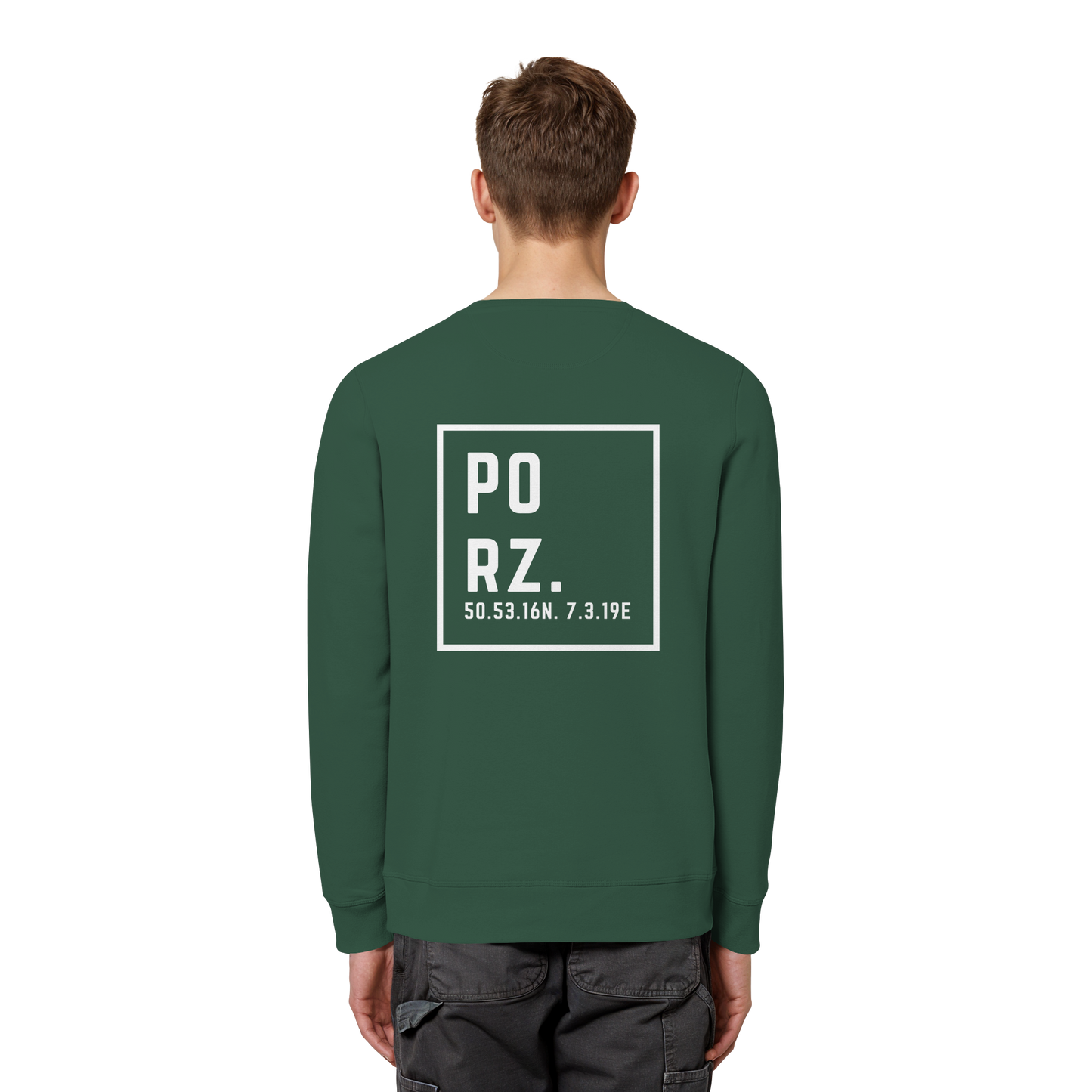 Porz Koordinaten (großer Druck Rücken) - Organic Basic Unisex Sweatshirt