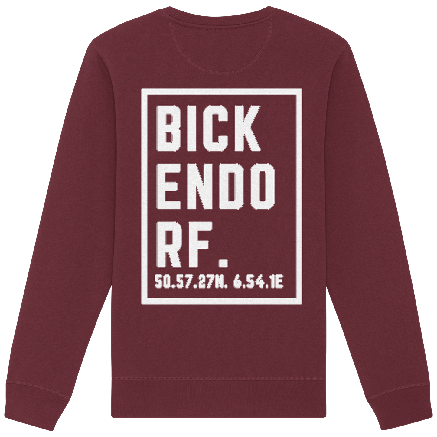 Bickendorf Koordinaten (großer Druck auf dem Rücken) - Organic Basic Unisex Sweatshirt