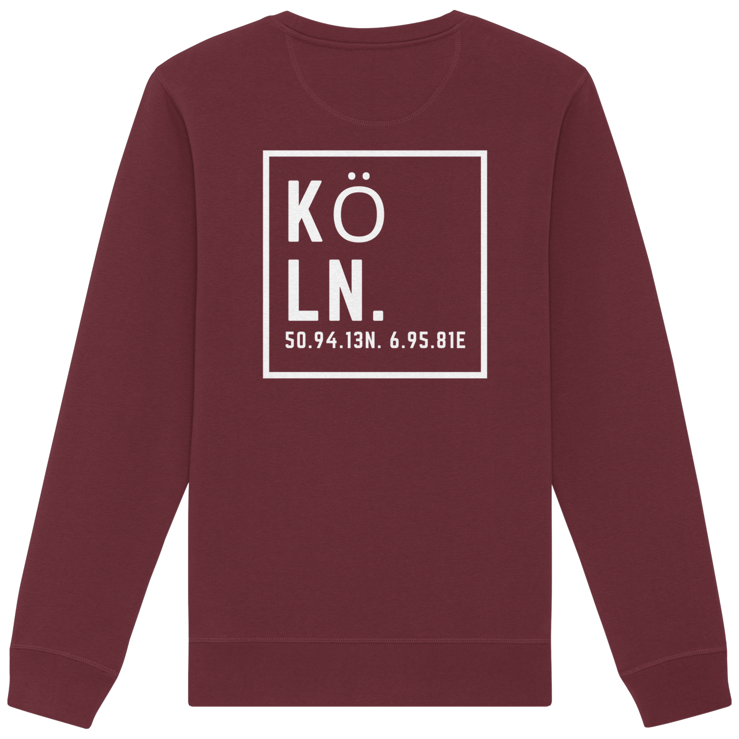 Köln Koordinaten (großer Druck auf dem Rücken) - Organic Basic Unisex Sweatshirt
