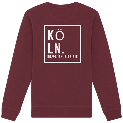Köln Koordinaten (großer Druck auf dem Rücken) - Organic Basic Unisex Sweatshirt