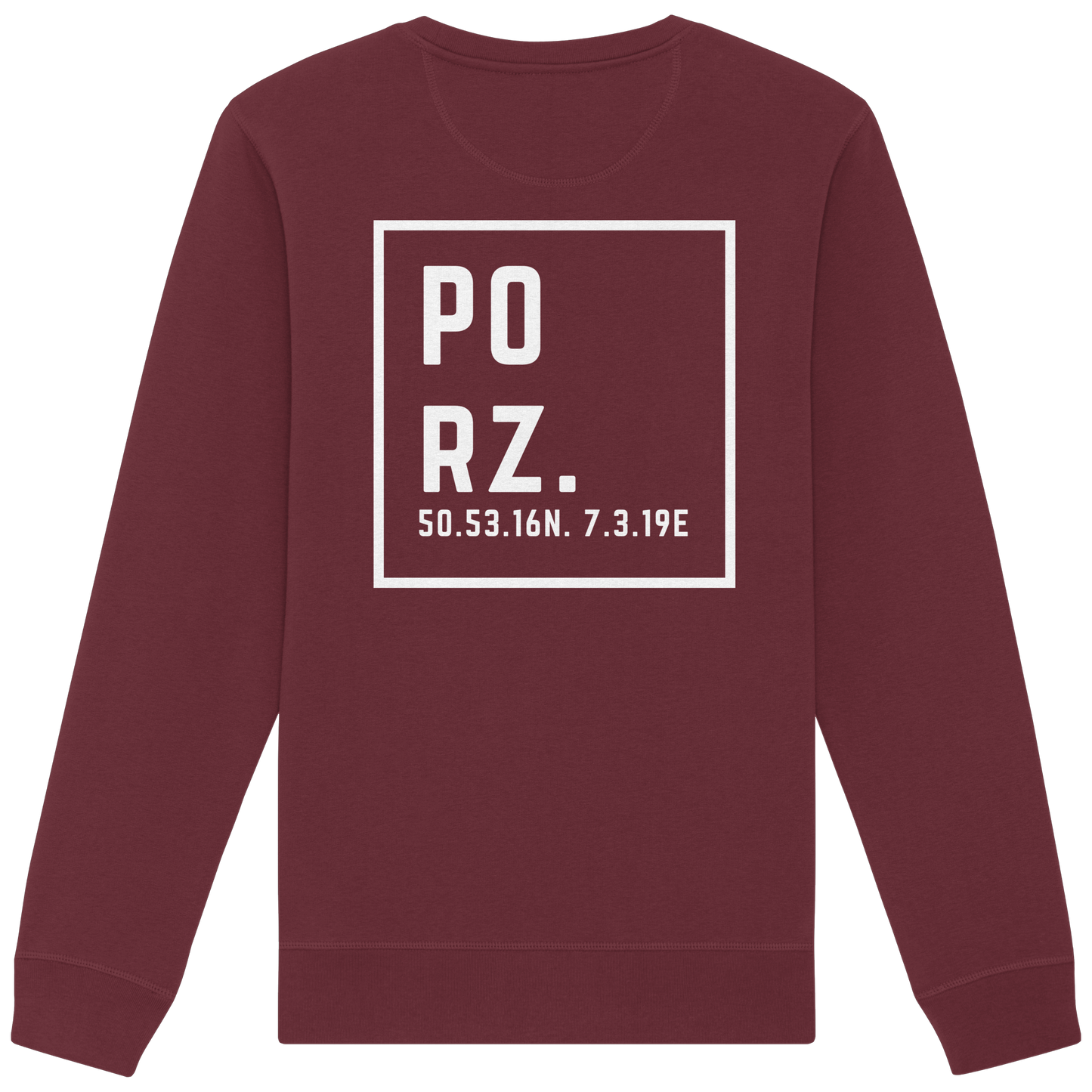 Porz Koordinaten (großer Druck Rücken) - Organic Basic Unisex Sweatshirt