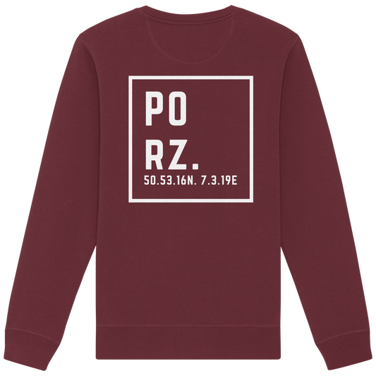 Porz Koordinaten (großer Druck Rücken) - Organic Basic Unisex Sweatshirt