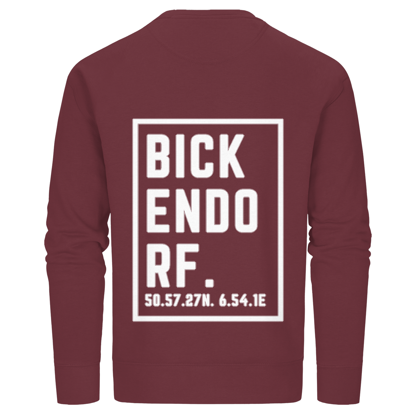 Bickendorf Koordinaten (großer Druck auf dem Rücken) - Organic Basic Unisex Sweatshirt