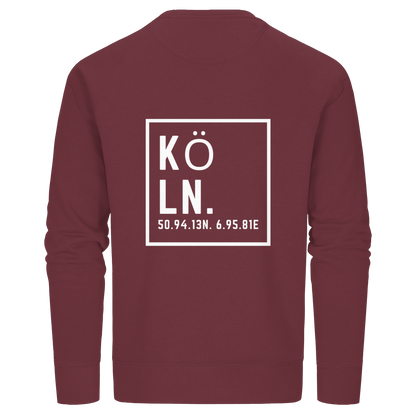Köln Koordinaten (großer Druck auf dem Rücken) - Organic Basic Unisex Sweatshirt
