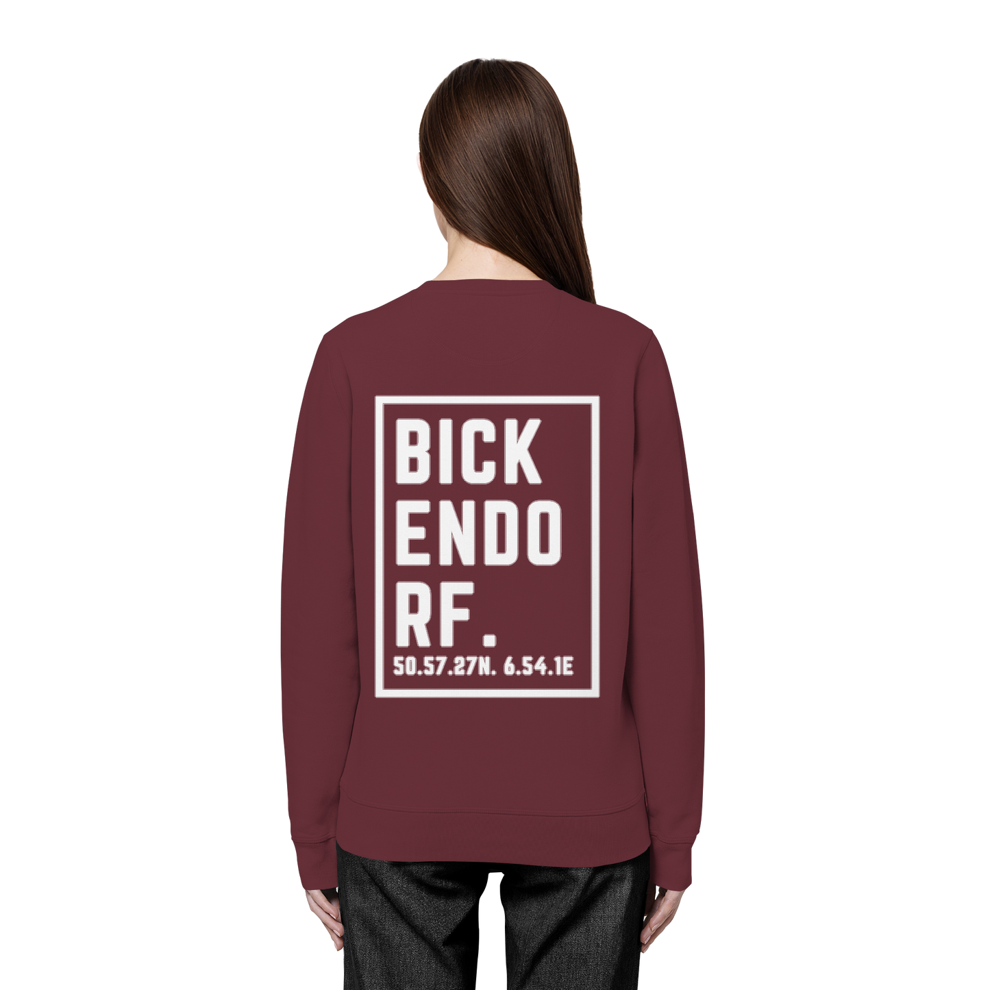 Bickendorf Koordinaten (großer Druck auf dem Rücken) - Organic Basic Unisex Sweatshirt