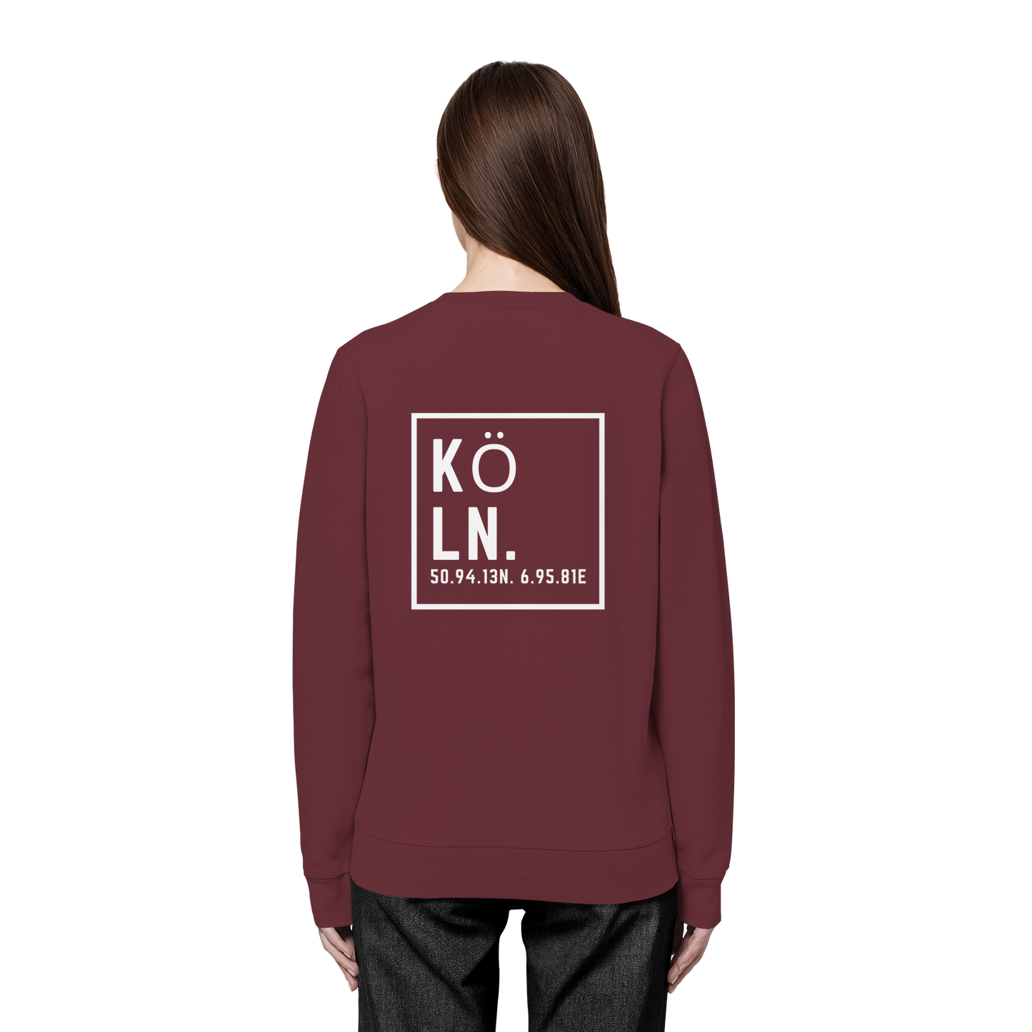 Köln Koordinaten (großer Druck auf dem Rücken) - Organic Basic Unisex Sweatshirt
