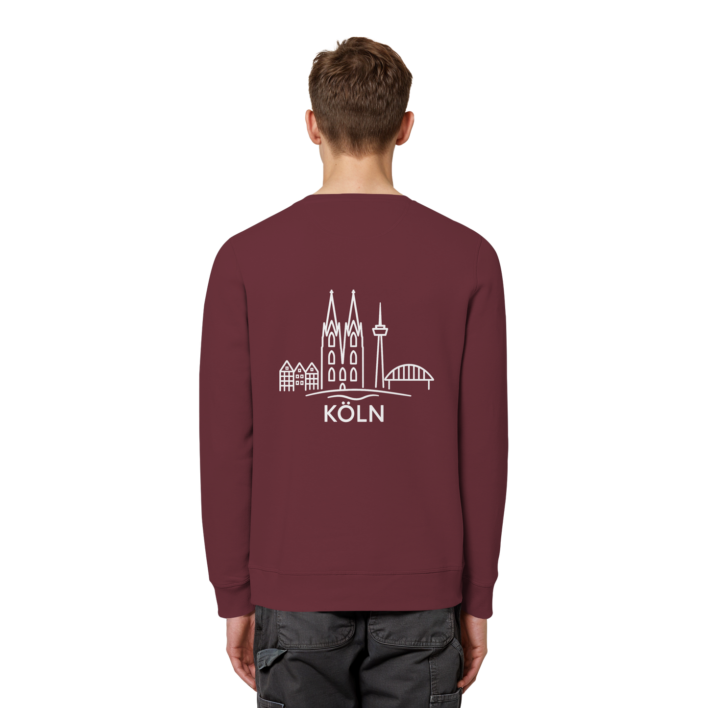 Köln Skyline (großer Druck auf dem Rücken) - Organic Basic Unisex Sweatshirt
