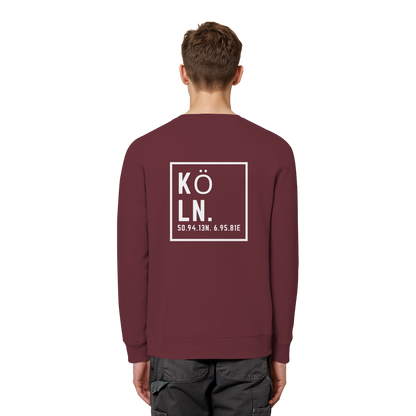 Köln Koordinaten (großer Druck auf dem Rücken) - Organic Basic Unisex Sweatshirt