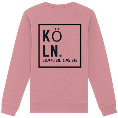 Köln Koordinaten (großer Druck auf dem Rücken) - Organic Basic Unisex Sweatshirt