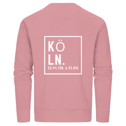 Köln Koordinaten (großer Druck auf dem Rücken) - Organic Basic Unisex Sweatshirt