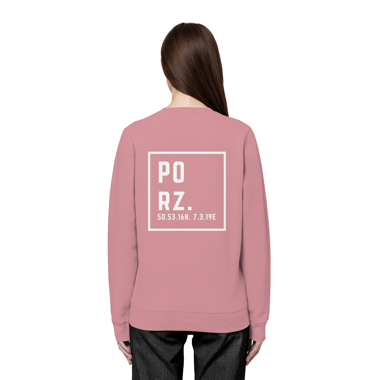 Porz Koordinaten (großer Druck Rücken) - Organic Basic Unisex Sweatshirt