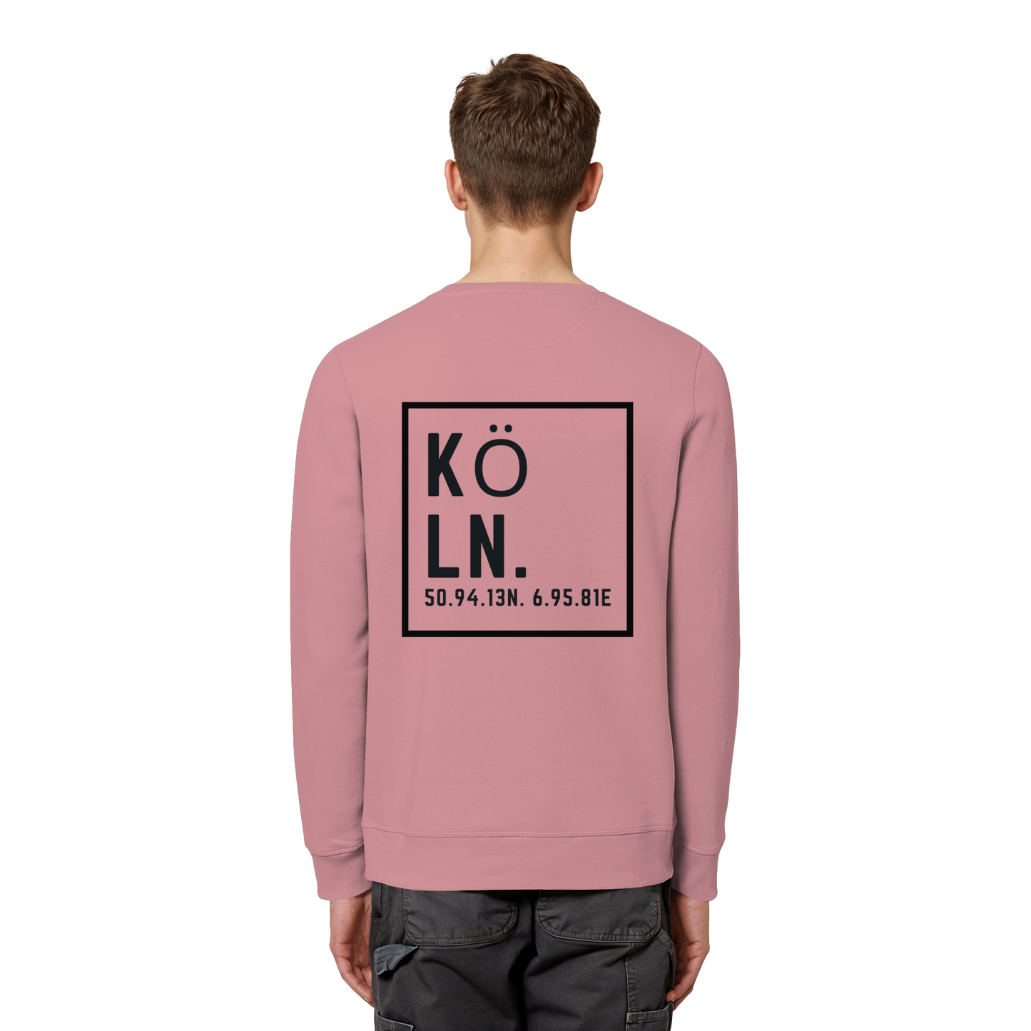 Köln Koordinaten (großer Druck auf dem Rücken) - Organic Basic Unisex Sweatshirt