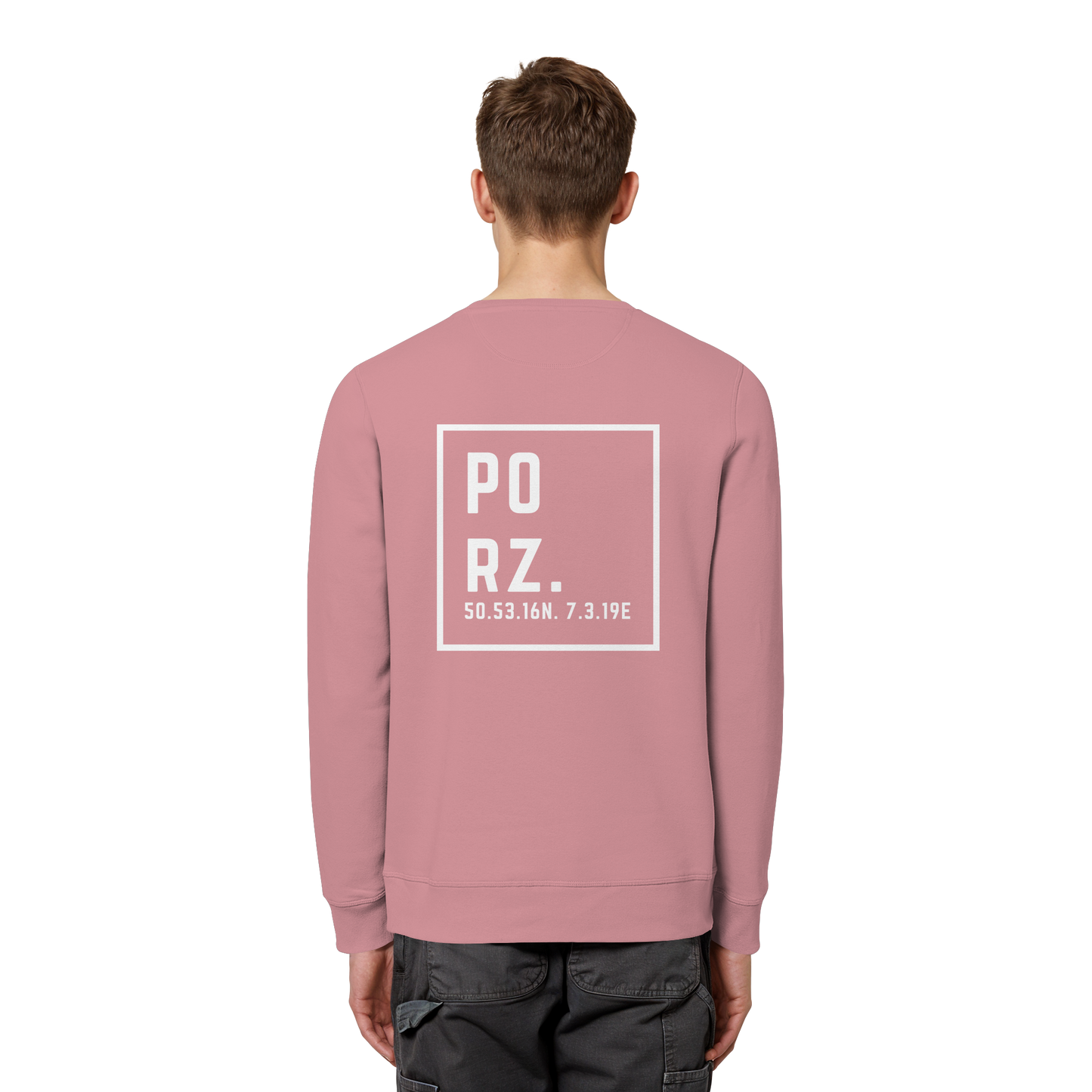 Porz Koordinaten (großer Druck Rücken) - Organic Basic Unisex Sweatshirt