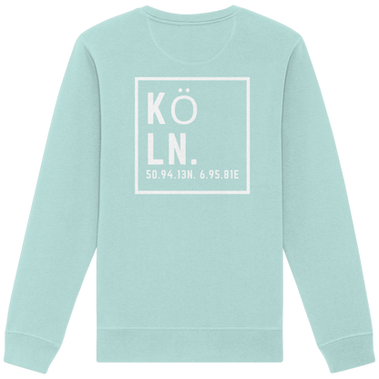 Köln Koordinaten (großer Druck auf dem Rücken) - Organic Basic Unisex Sweatshirt