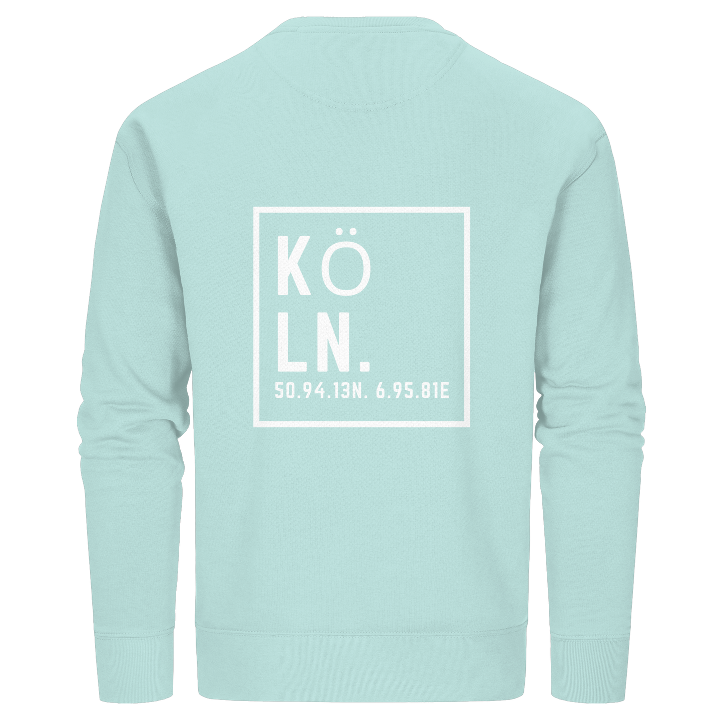 Köln Koordinaten (großer Druck auf dem Rücken) - Organic Basic Unisex Sweatshirt