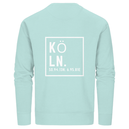 Köln Koordinaten (großer Druck auf dem Rücken) - Organic Basic Unisex Sweatshirt