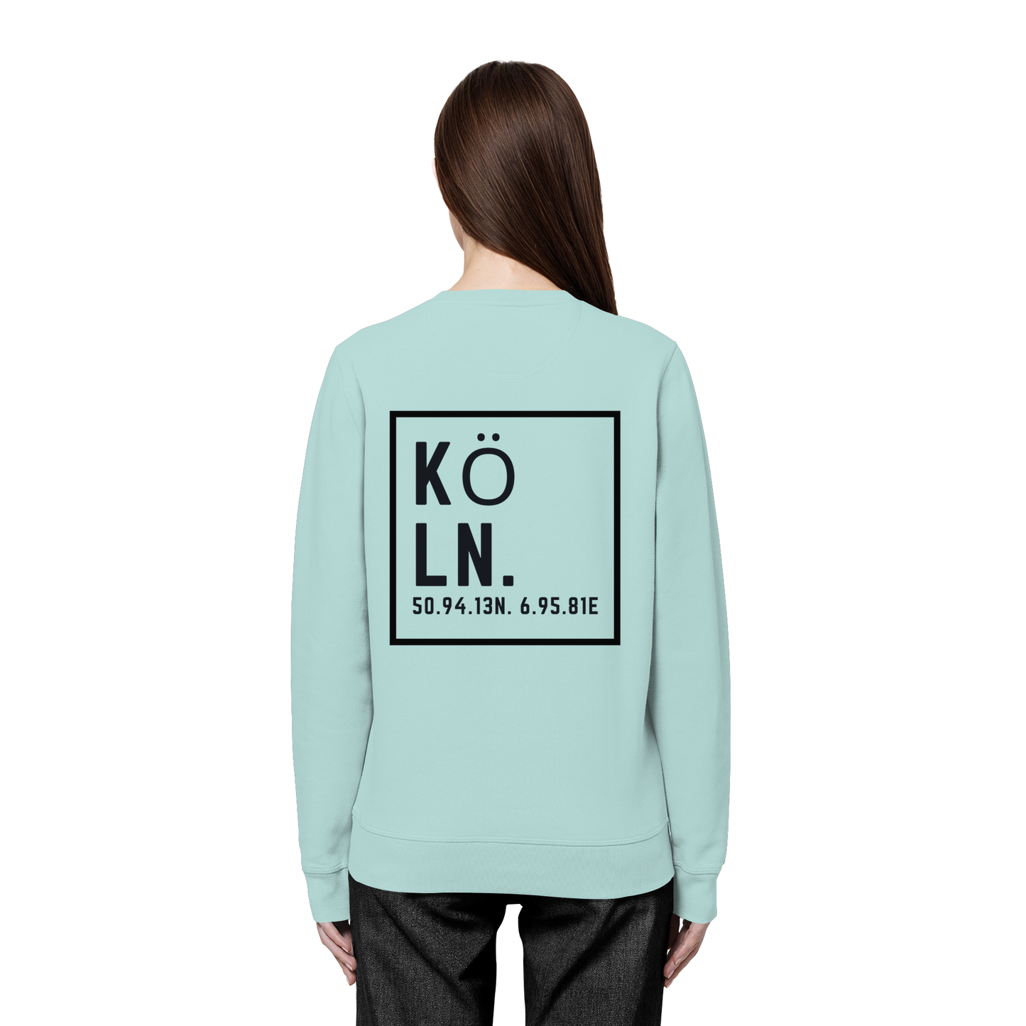 Köln Koordinaten (großer Druck auf dem Rücken) - Organic Basic Unisex Sweatshirt
