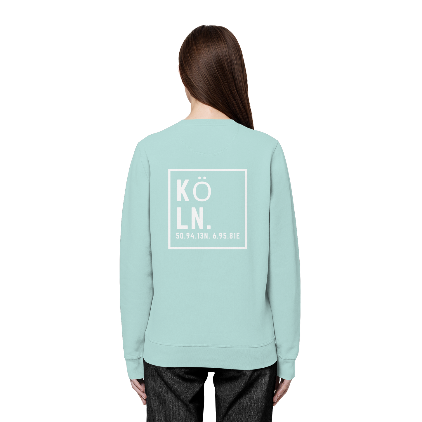 Köln Koordinaten (großer Druck auf dem Rücken) - Organic Basic Unisex Sweatshirt