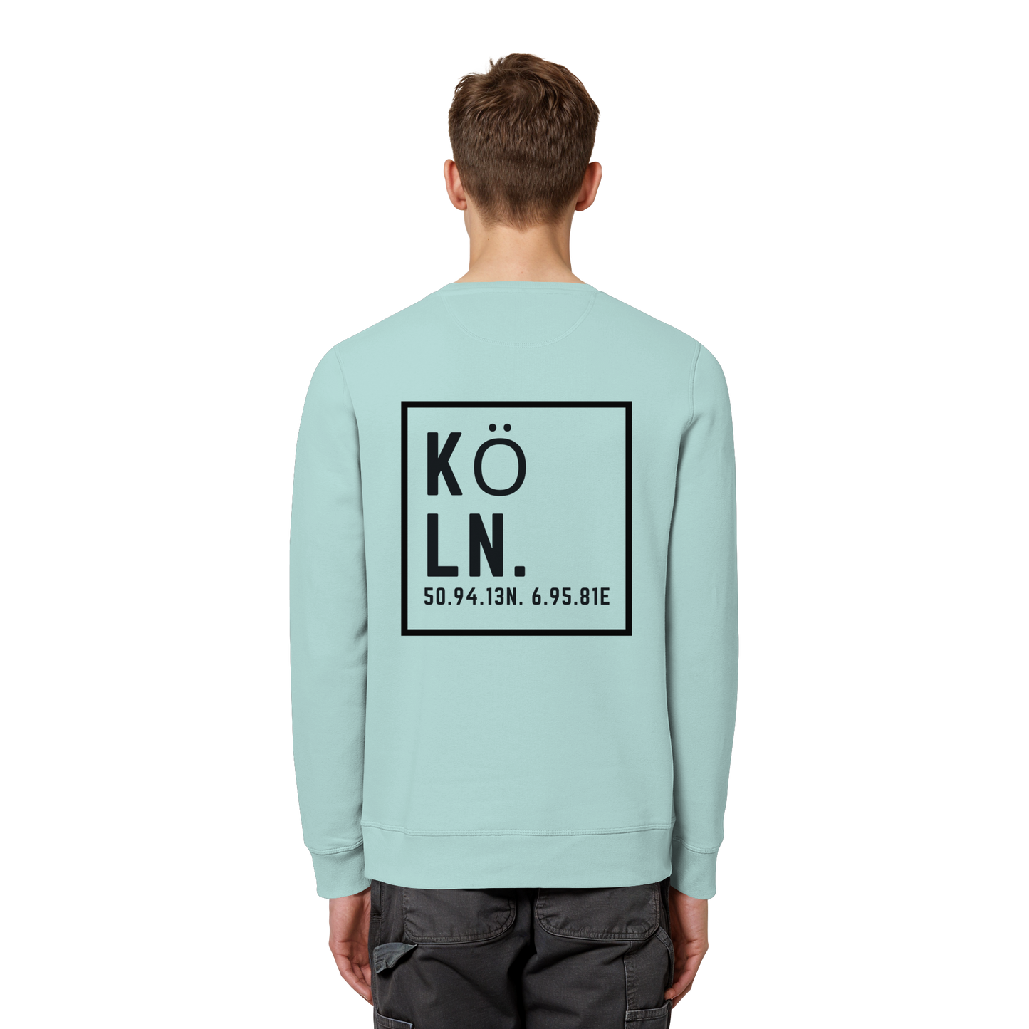 Köln Koordinaten (großer Druck auf dem Rücken) - Organic Basic Unisex Sweatshirt