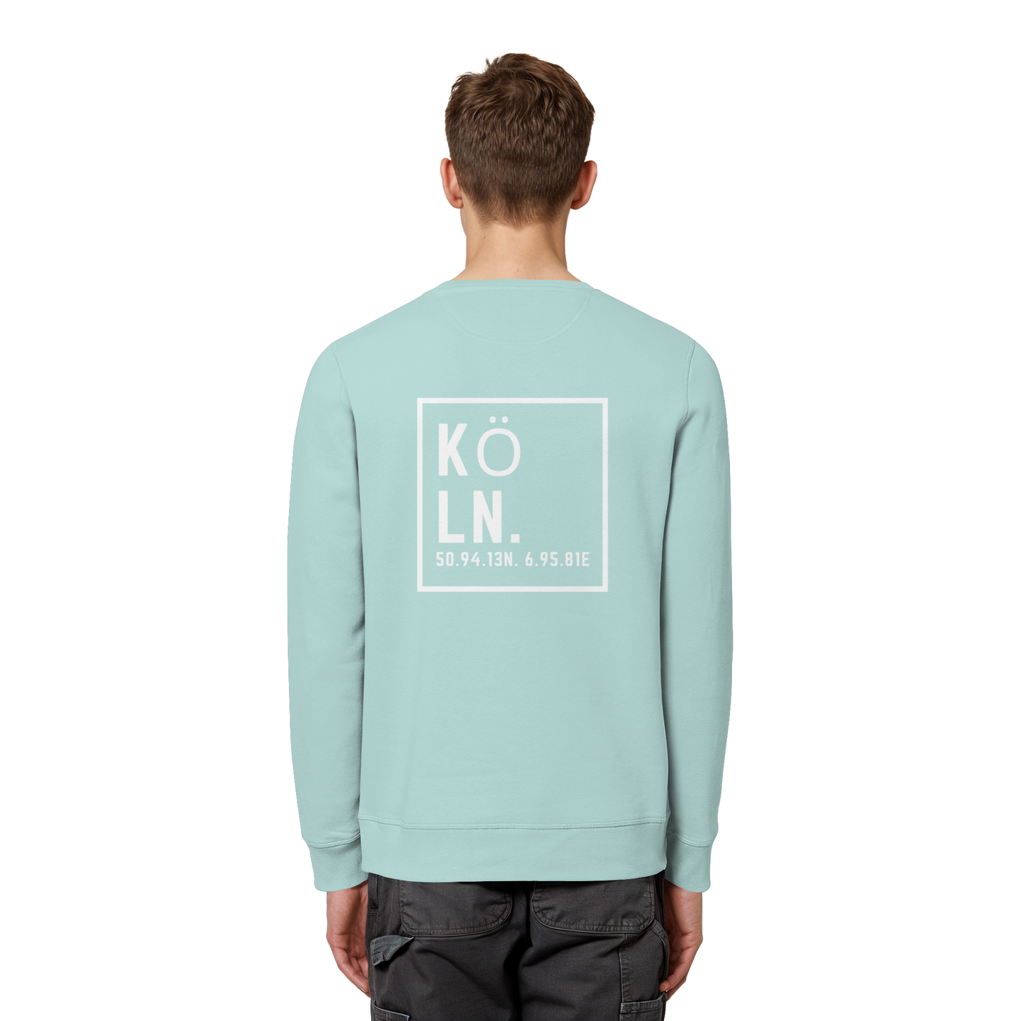 Köln Koordinaten (großer Druck auf dem Rücken) - Organic Basic Unisex Sweatshirt