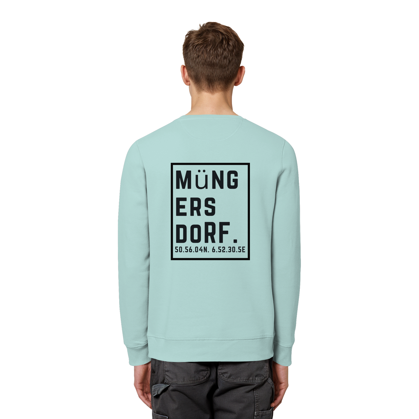 Müngersdorf Koordinaten (großer Druck auf dem Rücken) - Organic Basic Unisex Sweatshirt