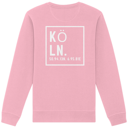 Köln Koordinaten (großer Druck auf dem Rücken) - Organic Basic Unisex Sweatshirt