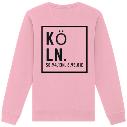 Köln Koordinaten (großer Druck auf dem Rücken) - Organic Basic Unisex Sweatshirt